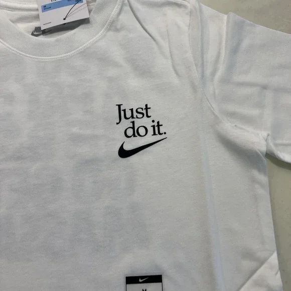 Nike Kids Just Do It‎ T-shirt White Size Medium Back Print Nike Exclusive Promo - Picture 3 of 9